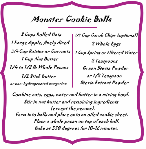 Recipe for Monster Cookie Balls